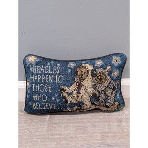 Boyds Bears & Friend Throw Pillow Tapestry Miracles Happen To Those Who Believe